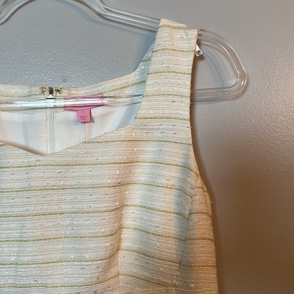 Lilly Pulitzer White and Gold Striped Dress - Picture 4 of 13